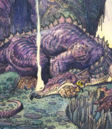 American Legacy Fine Arts presents "Fafnir Sleeps" a painting by William Stout.