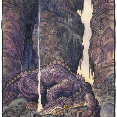 American Legacy Fine Arts presents "Fafnir Sleeps" a painting by William Stout
