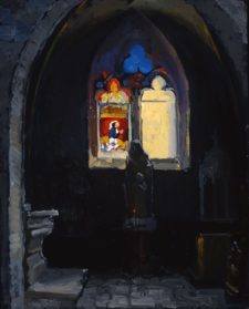 American Legacy Fine Arts presents "Form and Void; Notre Dame Cathedral, Beaune, Burgandy" a painting by Peter Adams.