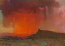American Legacy Fine Arts presents "Unititled (Desert Sunset Storm" a painting by Theodore N. Lukits (1897-1992).