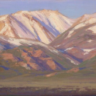 American Legacy Fine Arts presents "First Light Sweetwater Mountains" a painting by Jean LeGassick.
