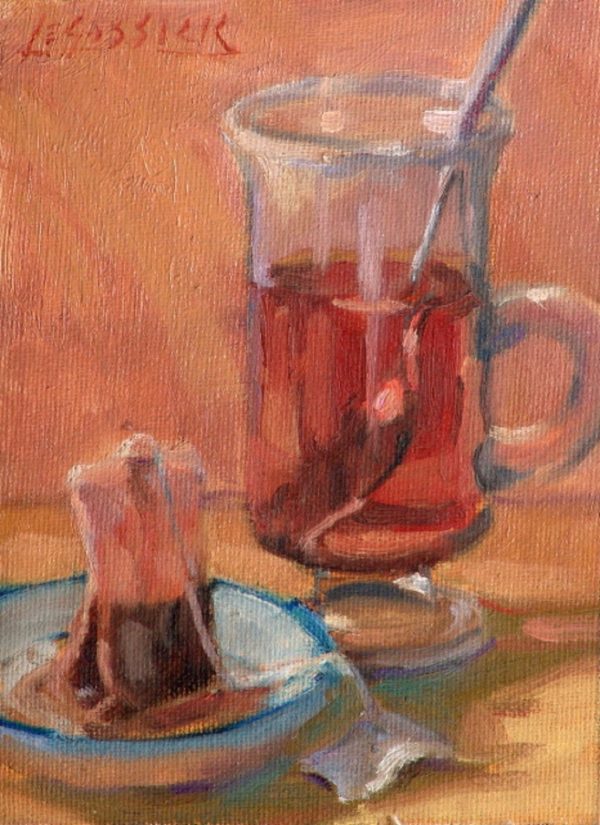 American Legacy Fine Arts presents "Tea Break' a painting by Jean LeGassick.