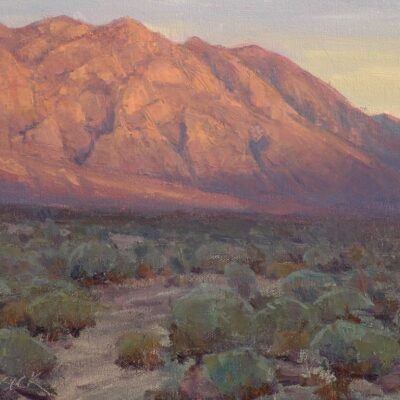 American Legacy Fine Arts presents "First Light, Wheeler Crest" a painting by Jean LeGassick.