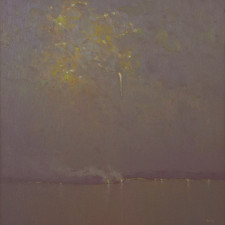 American Legacy Fine Arts presents "Nocturne in Blue Violet Grey" a painting by Jennifer Moses.