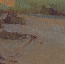 American Legacy Fine Arts presents "Dusk, Leo Carillo" a painting by Jennifer Moses.