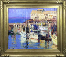 American Legacy Fine Arts presents "Cannery Row, Monterey, California" a painting by Jove Wang.