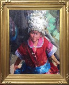 American Legacy Fine Arts presents "Young Girl From Guizhou" a painting by Jove Wang.