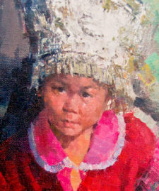 American Legacy Fine Arts presents "Young Girl from Guizhou" a painting by Jove Wang.