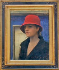 American Legacy Fine Arts presents "Girl with a Red Hat" a painting by Jeremy Lipking.