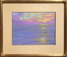 American Legacy Fine Arts presents "Lavender Horizon at Westward Beach; Malibu" a painting by Peter Adams.