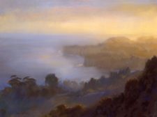 American Legacy Fine Arts presents "Afternoon overlooking Point Dume from Latigo Canyon" a painting by Peter Adams.