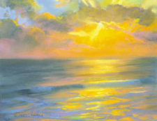 American Legacy Fine Arts presents "Malibu Summer Sunset" a painting by Peter Adams.