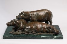 American Legacy Fine Arts presents "Hippos on the Mara" a sculpture by Peter Brooke.