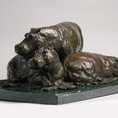 American Legacy Fine Arts presents "Hippos on the Mara" a sculpture by Peter Brookes.