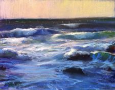 American Legacy Fine Arts presents "Windy Afternoon at Asilomar Beach Monterey Peninsula" a painting by Peter Adams.