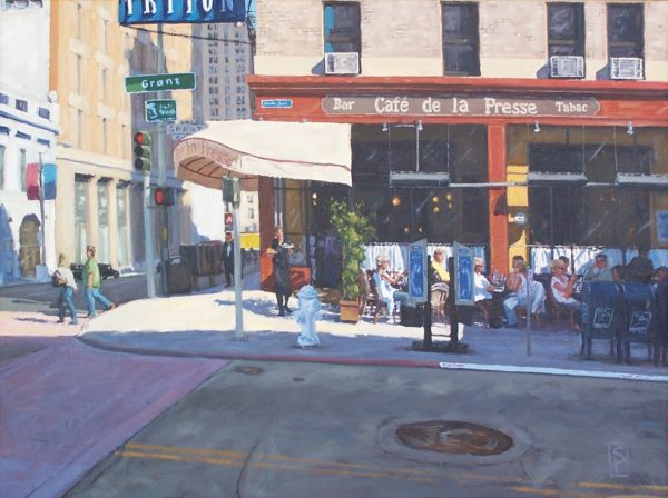 American Legacy Fine Arts presents "Service with a Smile; San Francisco" a painting by Scott W. Prior.
