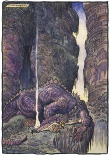 American Legacy Fine Arts presents "Fafnir Sleeps" a painting by William Stout.