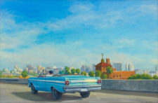 American Legacy Fine Arts presents "Blue Falcon" a painting by Tony Peters.