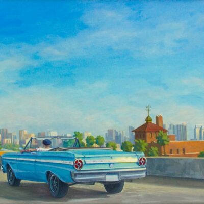 American Legacy Fine Arts presents "Blue Falcon" a painting by Tony Peters.