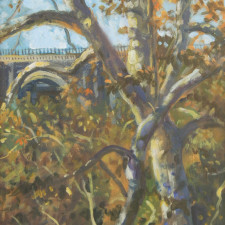 American Legacy Fine Arts presents "Colorado Street Bridge Through the Sycamores" a painting by William Stout.