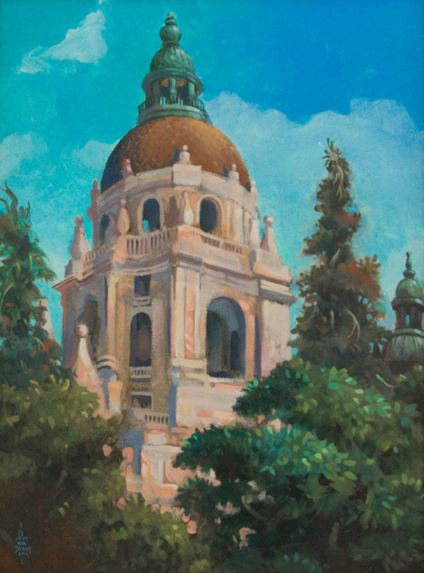 American Legacy Fine Arts presents "Pasadena City Hall" a painting by William Stout.