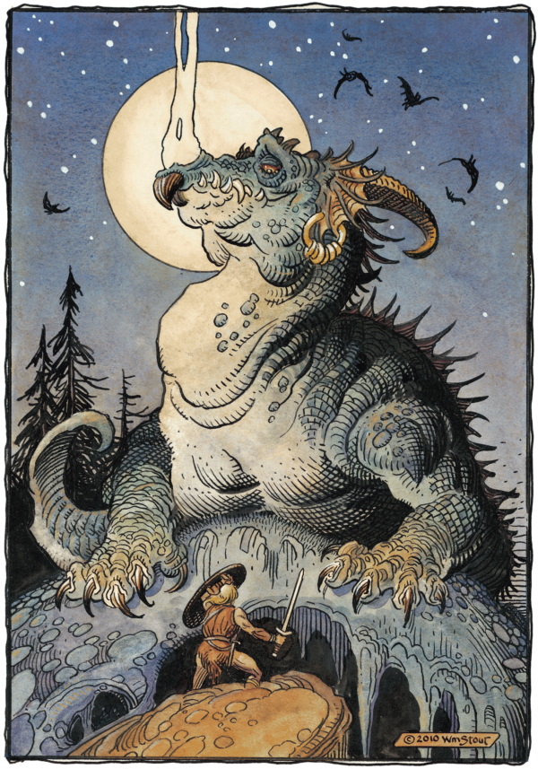 American Legacy Fine Arts presents "Siegfried and Fafnir" a painting by Williams Stout