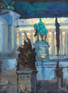 American Legacy Fine Arts presents "Tomb of the Unknown Soldier at Midnight; Rome, 2010" a painting by Peter Adams.