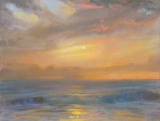 American Legacy Fine Arts presents "Peering Light through Evening Clouds" a painting by Peter Adams.