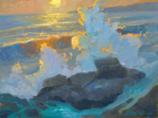 American Legacy Fine Arts presents "Shore Break on the Rock, Laguna Beach" a painting by Peter Adams.