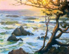 American Legacy Fine Arts presents "Sunset at Seal Rock" a painting by Peter Adams.