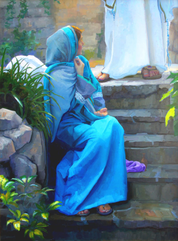 American Legacy Fine Arts presents ""Mary." - Moment of Recognition" a painting by Peter Adams.
