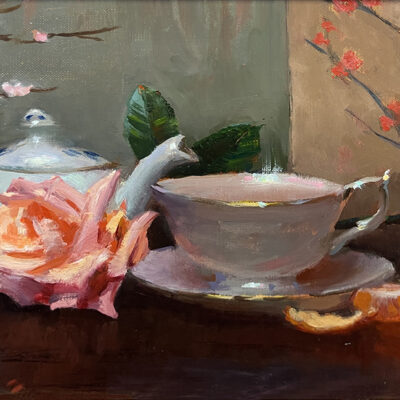 Tony Pro Artist Oil painting Tea and Tangerines