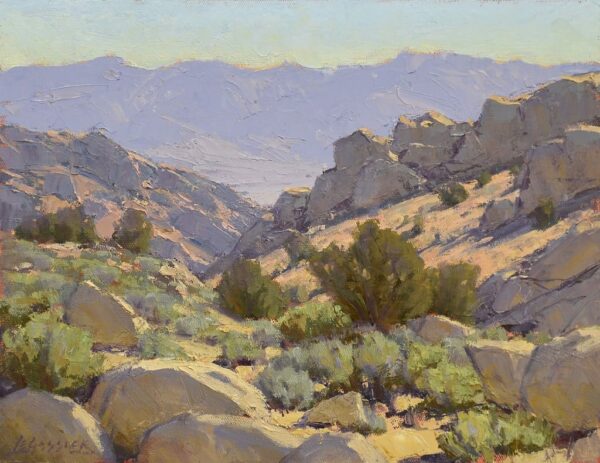 American Legacy Fine Arts presents "Buttermilk Boulder Country" a painting by Jean LeGassick.