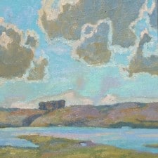 American Legacy Fine Arts presents "Roling Coastal Fog, Tomales" a painting by Daniel W. Pinkham.