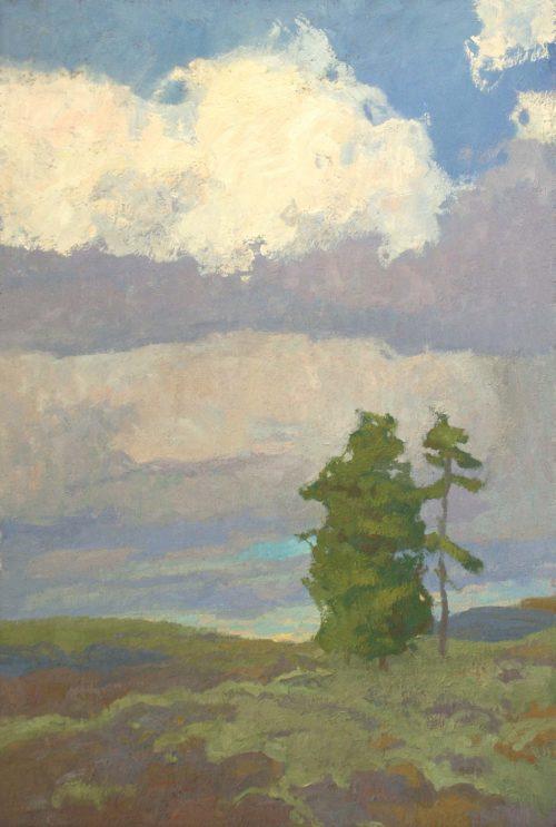American Legacy Fine Arts presents "Clearing Storm; Mt. Shasta" a painting by Daniel W. Pinkham.