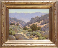 American Legacy Fine Arts presents Buttermilk Boulder Country" a painting by Jean LeGassick.