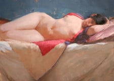 American Legacy Fine Arts presents "Draped Kimono" a painting by Jeremy Lipking.