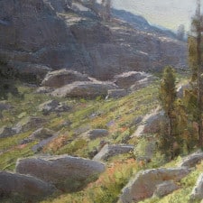 American Legacy Fine Arts presents "Donner Pass Slopes" a painting by Jean LeGassick.