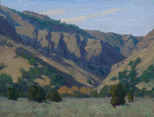American Legacy Fine Arts presents "Granger Canyon; Surprise Valley Near Cedarville, CA" a painting by Jean LeGassick.
