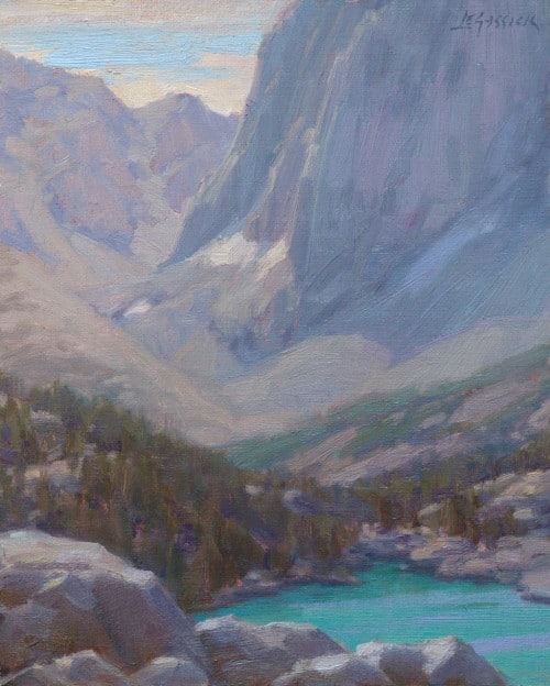 American Legacy Fine Arts presents "High Above Fifth Lake" a painting by Jean LeGassick.