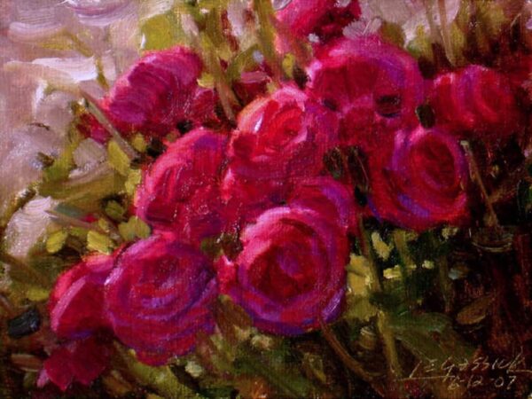 American Legacy Fine Arts presents "Rose Cluster" a painting by Jean LeGassick.