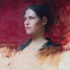American Legacy Fine Arts presents "Young Girl with green and Red" a painting by Jeremy Lipking.
