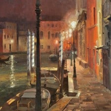 American Legacy Fine Arts presents "Venice at Night" a painting by Mian Situ.
