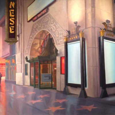 American Legacy Fine Arts presents "Grauman's Chinese Theatre" a painting by Tony Peters.