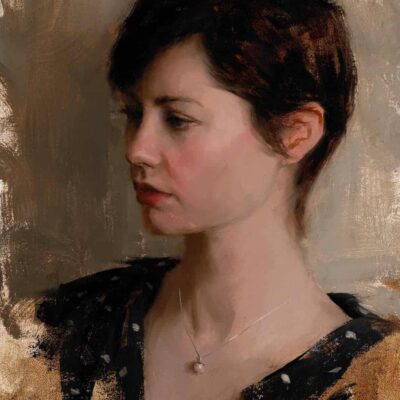 American Legacy Fine Arts presents "Portrait of Mrs. Sheryl Guerrero" a painting by Jeremy Lipking.
