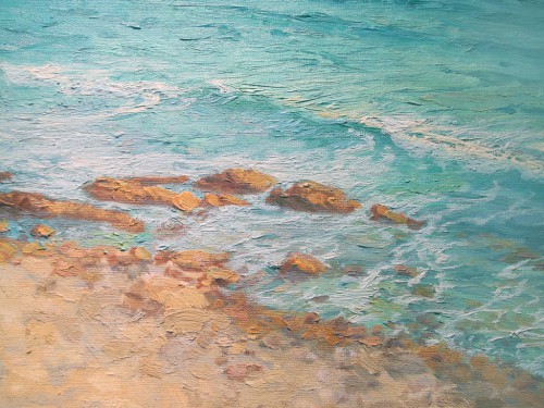 American Legacy Fine Arts presents "Abalone Cove Shoreline" a painting by Stephen Mirich.