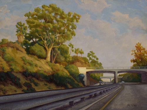 American Legacy Fine Arts presents "Light and Shadow; Arroyo Freeway" a painting by Tony Peters.