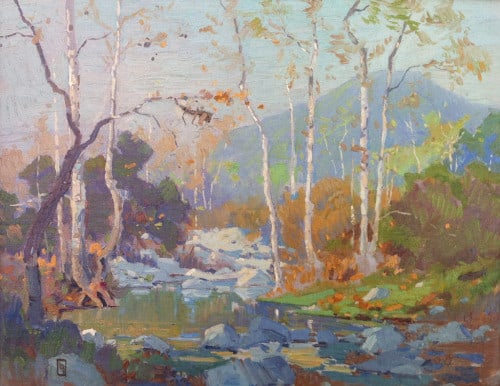 American Legacy Fine Arts presents "Meandering Stream, c. 1915" a painting by Elmer Wachtel (1864-1929).