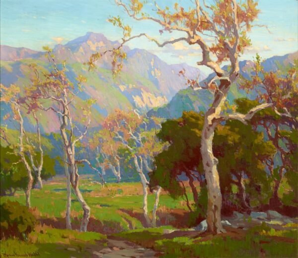 American Legacy Fine Arts presents "California Autumn; Ojai Valley" a painting by Marion Kavanagh Wachtel (1876-1954).