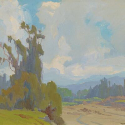 American Legacy Fine Arts presents "Eucalyptus, Silhouette" a painting by Marion Kavanagh Wachtel (1876-1954).